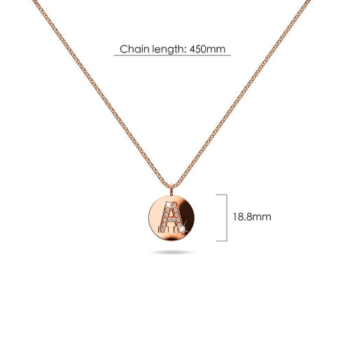 Solid 925 Sterling Silver Initial Alphabet Personalised Disc Necklace